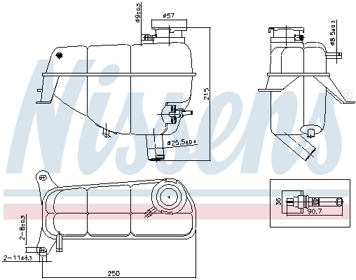 Nissens Expansietank, koelvloeistof 996367