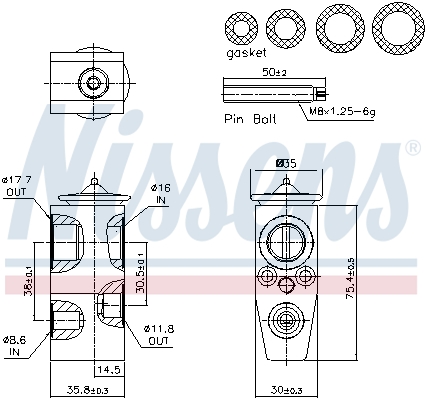Nissens Expansieventiel, airconditioning 999543