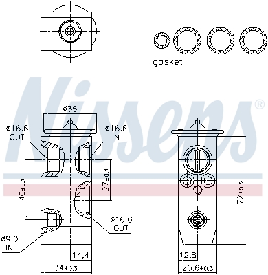 Nissens Expansieventiel, airconditioning 999552
