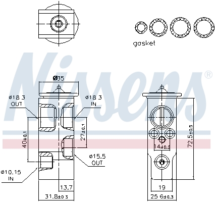 Nissens Expansieventiel, airconditioning 999554