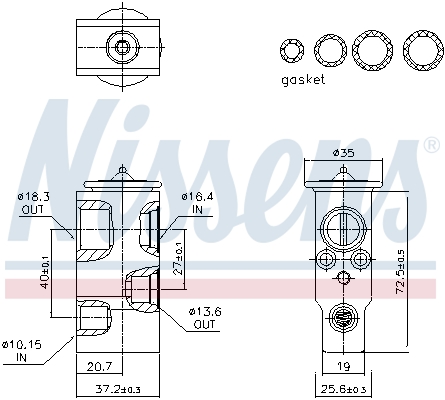 Nissens Expansieventiel, airconditioning 999555