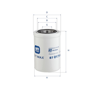 Filter, hydrauliek UFI 87.017.00
