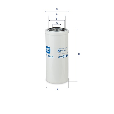 Filter, hydrauliek UFI 87.018.00