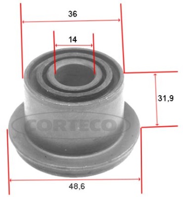 Draagarm-/ reactiearm lager Corteco 21652441