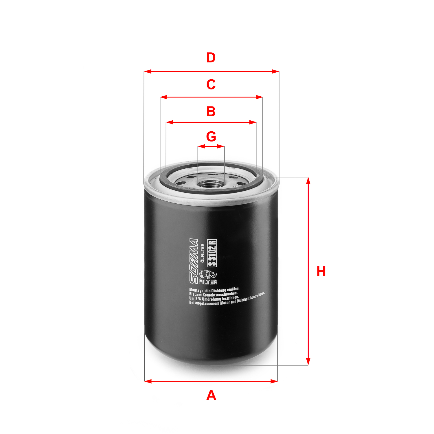 Oliefilter Sofima S 3102 R