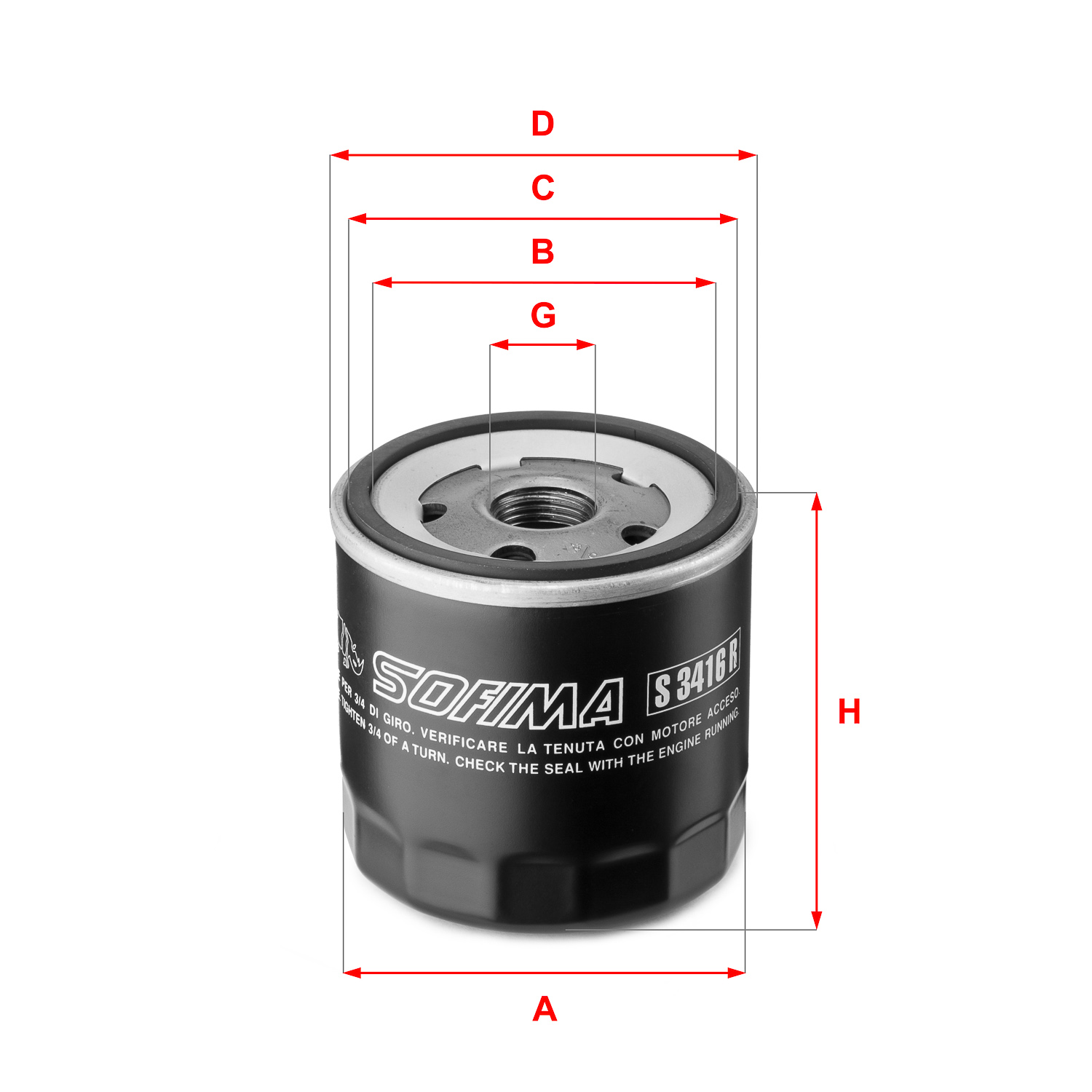 Oliefilter Sofima S 3416 R