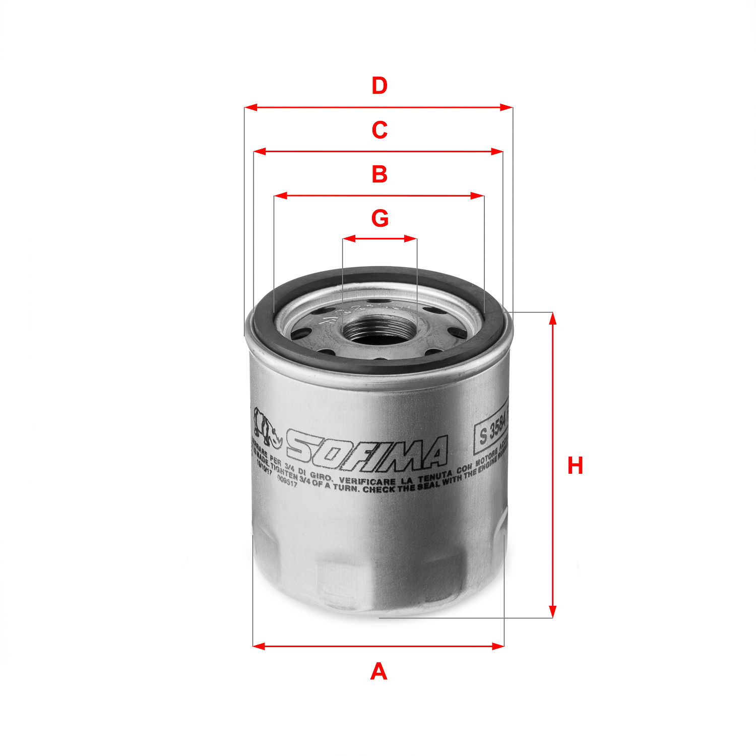 Oliefilter Sofima S 3584 R