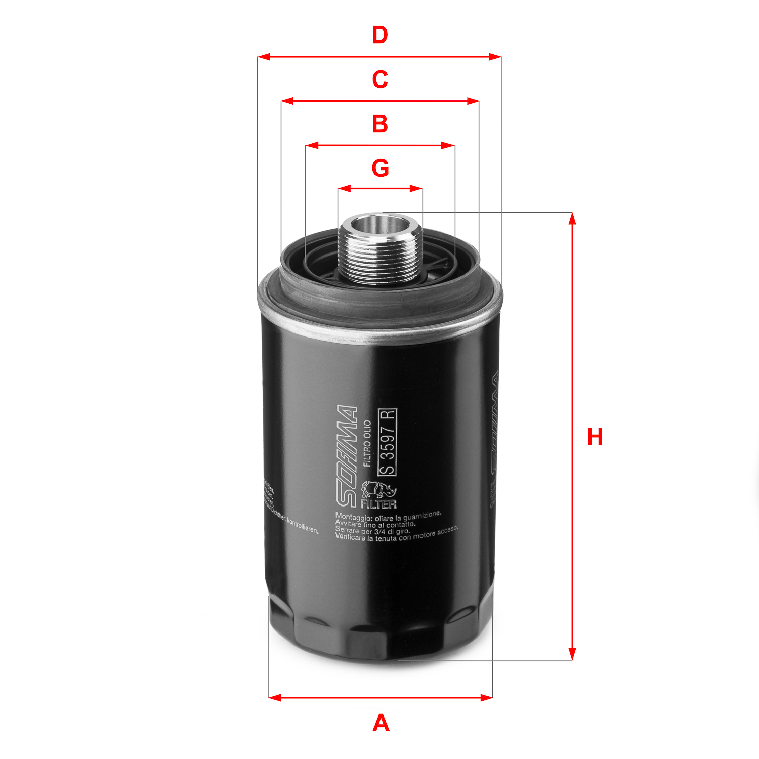 Oliefilter Sofima S 3597 R