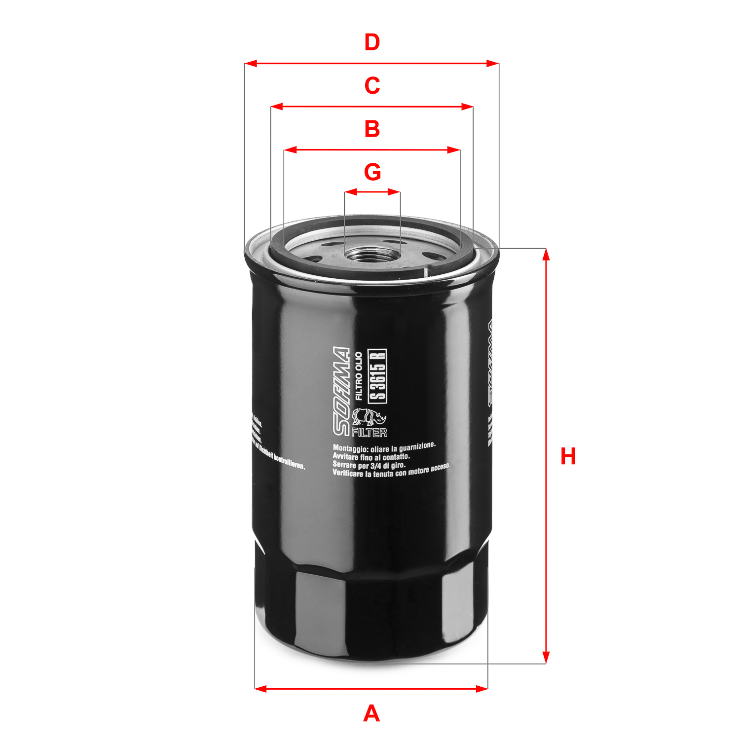 Oliefilter Sofima S 3615 R