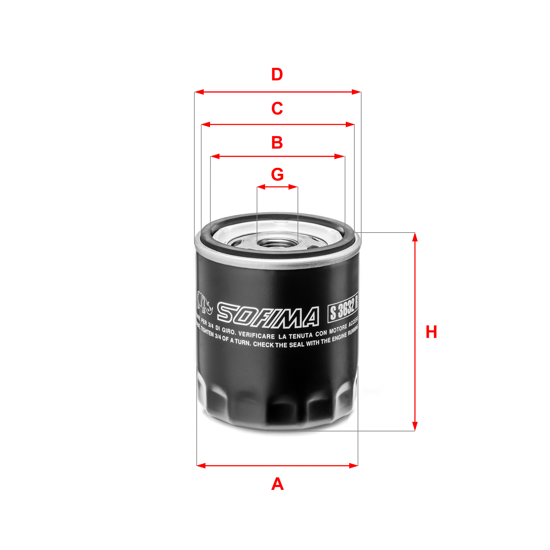 Oliefilter Sofima S 3632 R