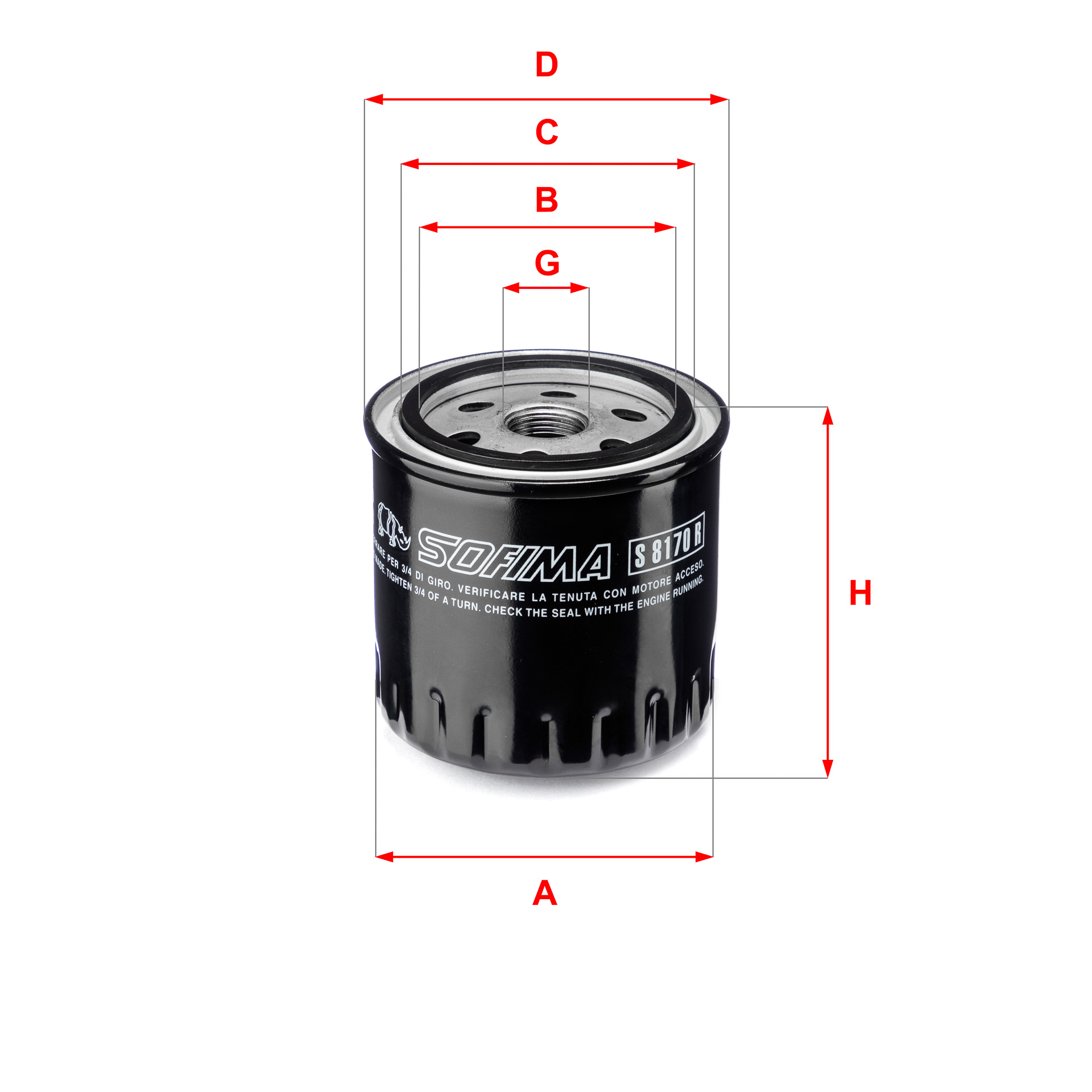 Oliefilter Sofima S 8170 R