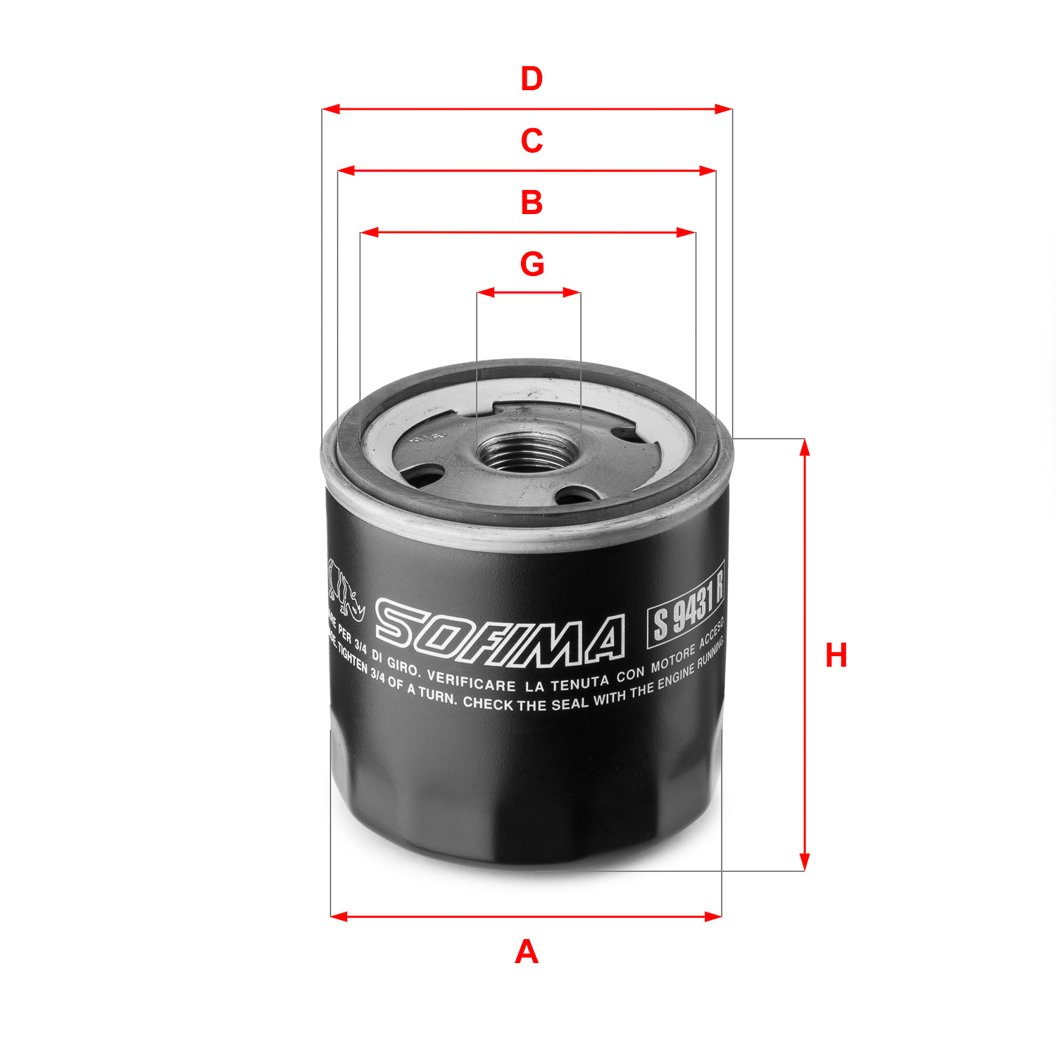 Oliefilter Sofima S 9431 R