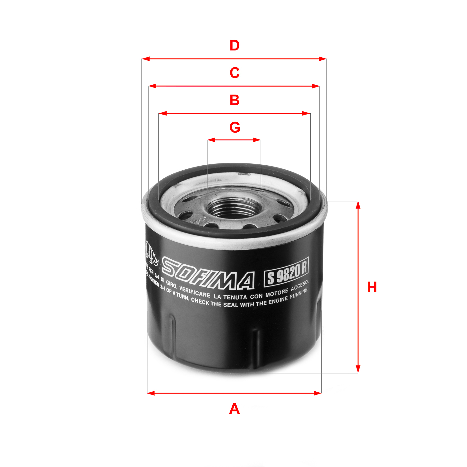 Oliefilter Sofima S 9820 R