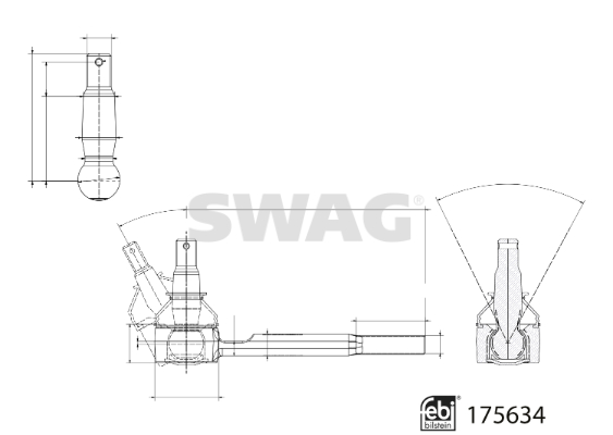 Swag Spoorstangeind / Stuurkogel 33 10 2992