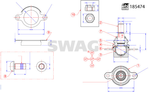 Swag Axiaal gewricht / spoorstang 33 10 9936