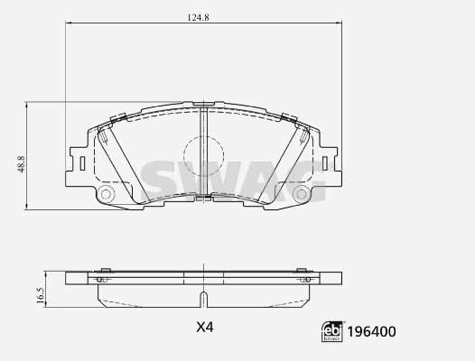 Remblokkenset, schijfrem Swag 33 11 2154