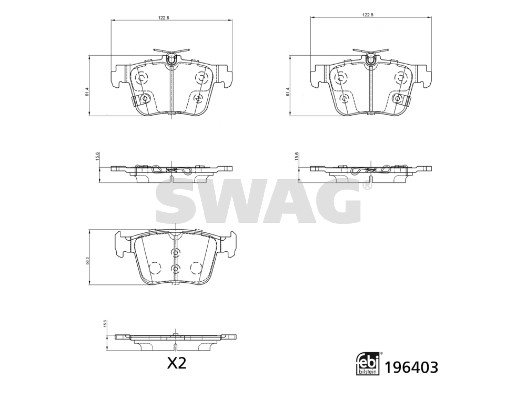 Swag Remblokkenset, schijfrem 33 11 2157