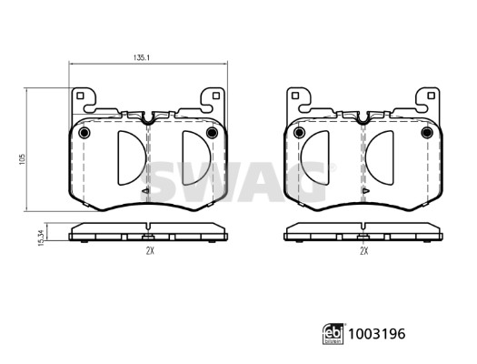 Remblokkenset, schijfrem Swag 33 11 4318