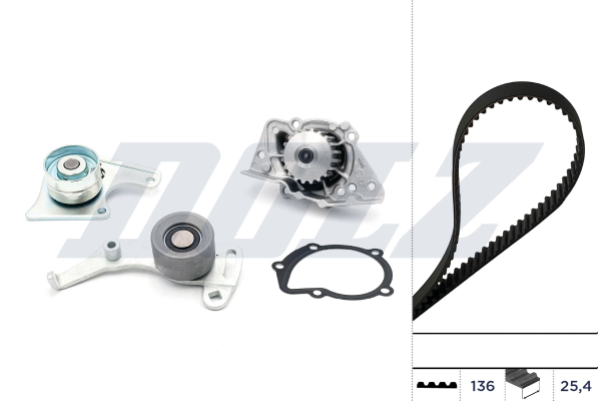 Distributieriem kit inclusief waterpomp Dolz KD012
