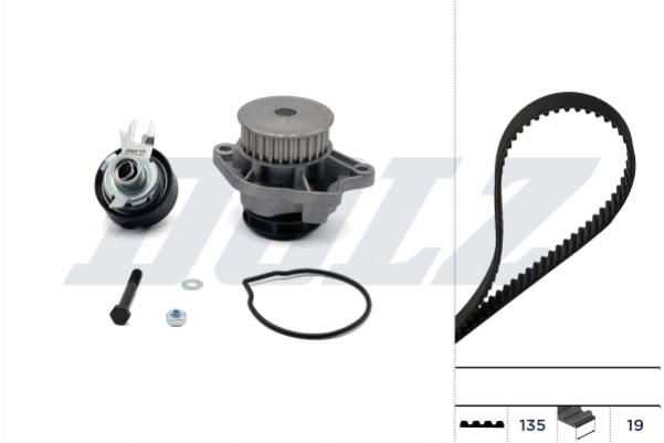 Distributieriem kit inclusief waterpomp Dolz KD053