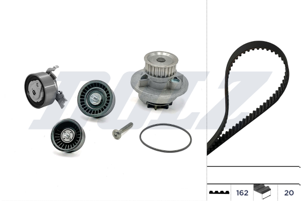 Distributieriem kit inclusief waterpomp Dolz KD081