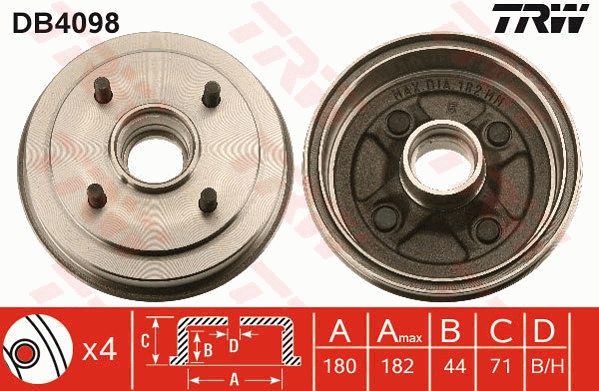 TRW Remtrommel DB4098