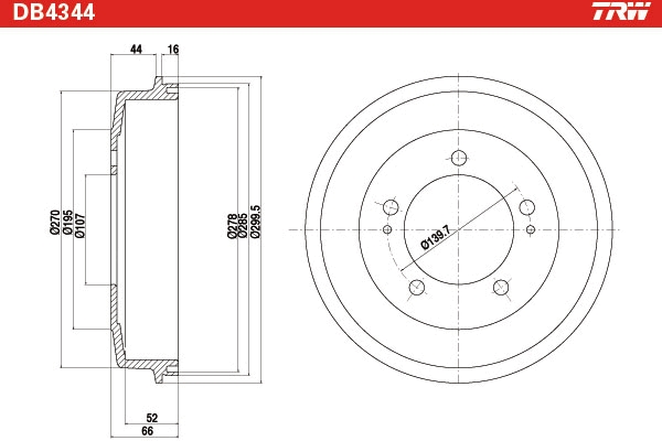 TRW Remtrommel DB4344