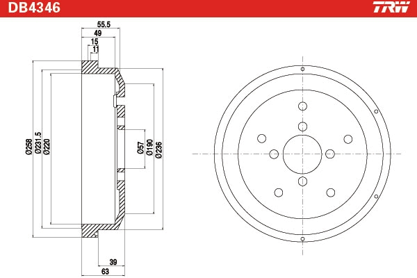 TRW Remtrommel DB4346