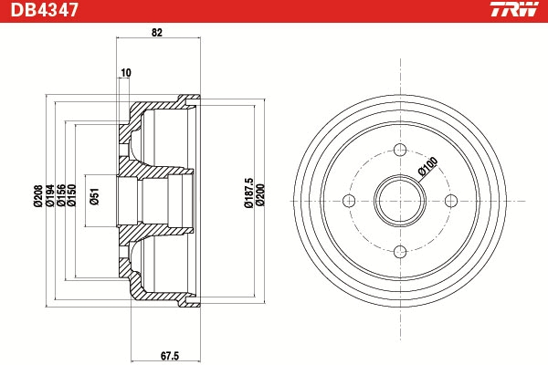 TRW Remtrommel DB4347