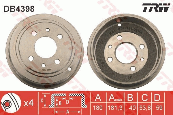 TRW Remtrommel DB4398