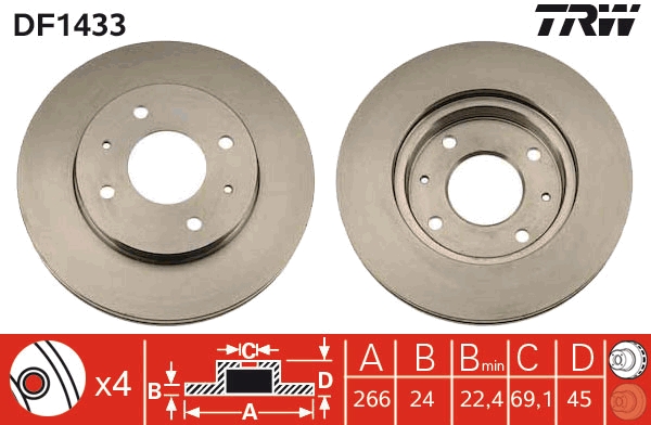 TRW Remschijven DF1433