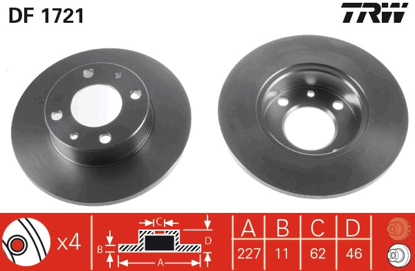 Remschijven TRW DF1721