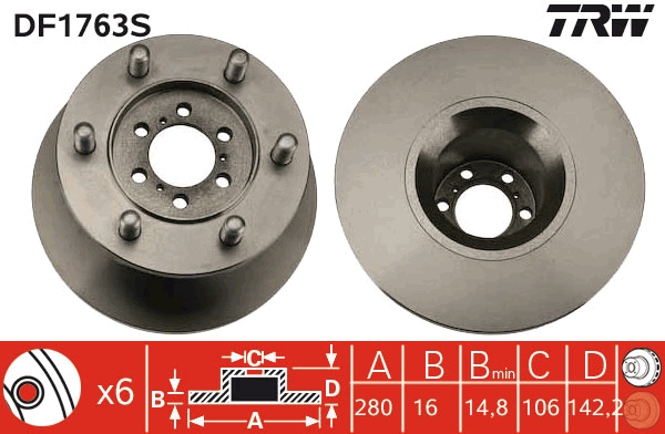 TRW Remschijven DF1763S