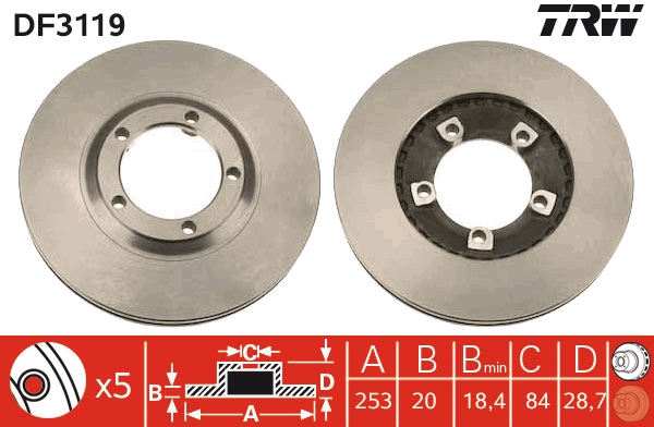 Remschijven TRW DF3119