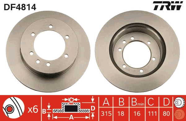 Remschijven TRW DF4814