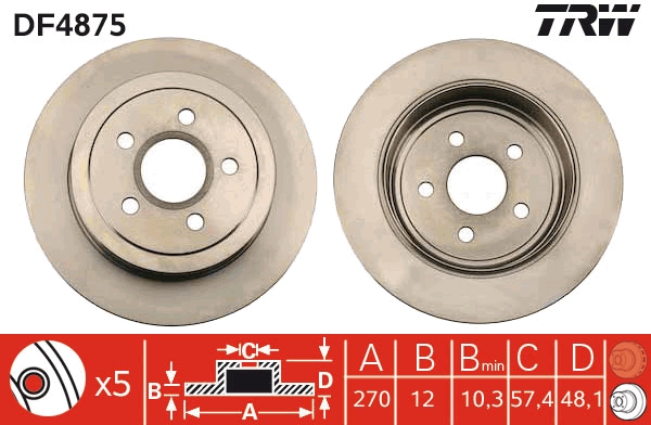 Remschijven TRW DF4875