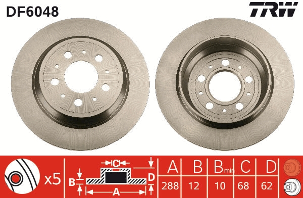 Remschijven TRW DF6048