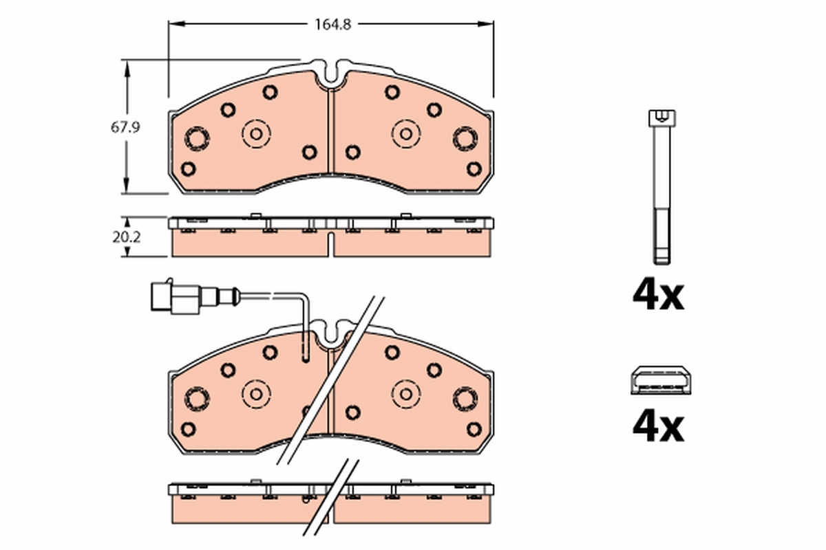 Remblokkenset, schijfrem TRW GDB2302