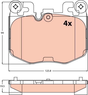 Remblokkenset, schijfrem TRW GDB2526