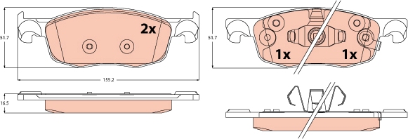Remblokkenset, schijfrem TRW GDB2576