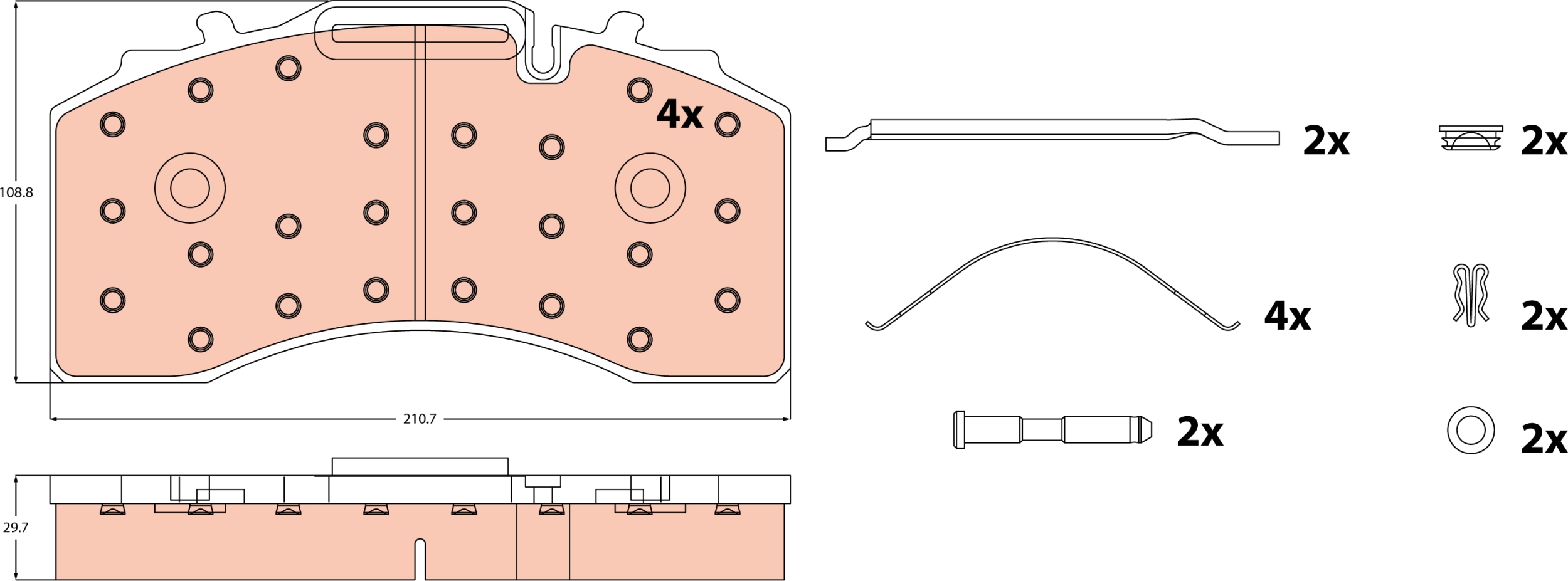Remblokkenset, schijfrem TRW GDB5105