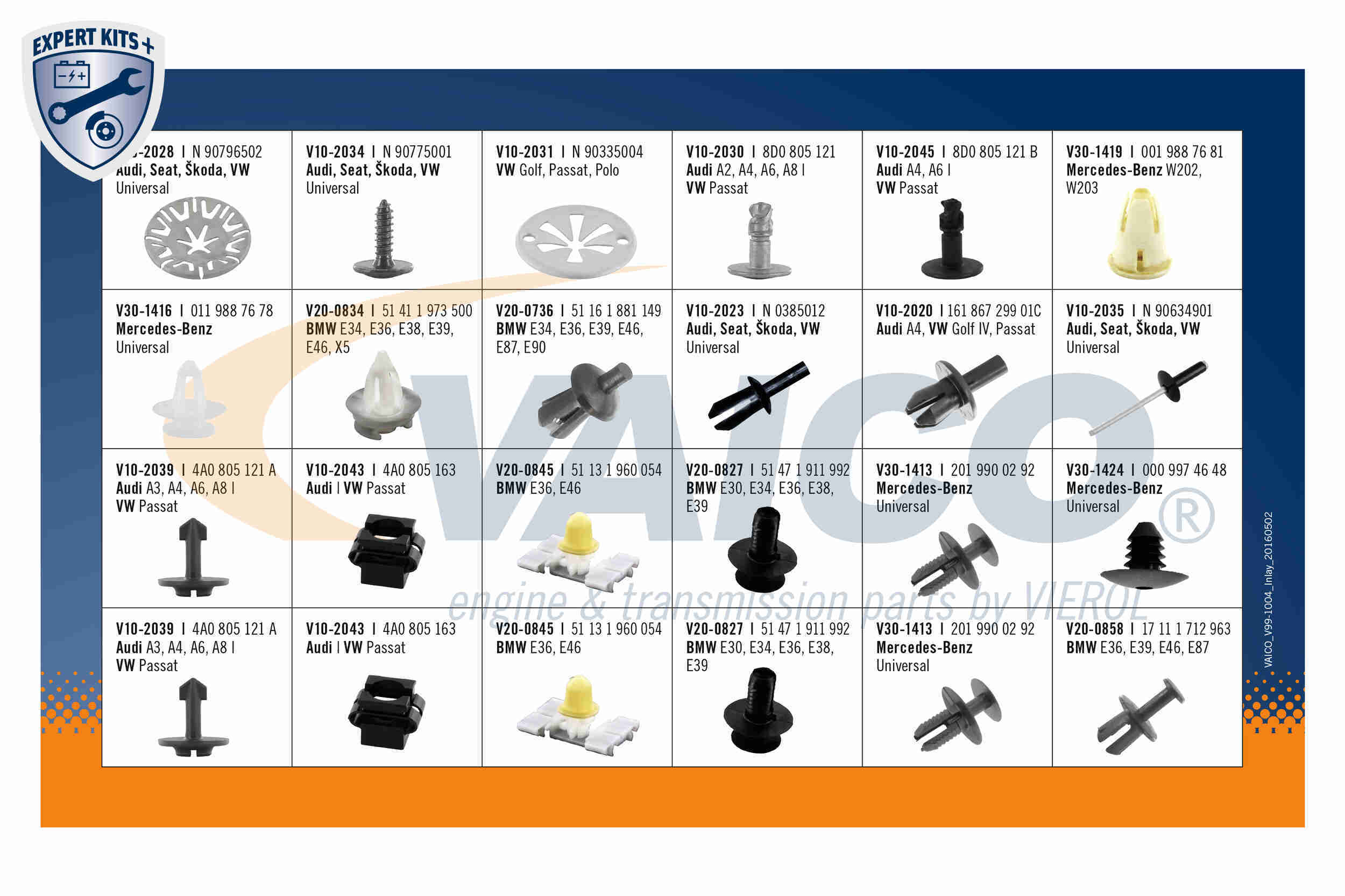 Vaico Assortiment, bevestigingsmiddelen V99-1004