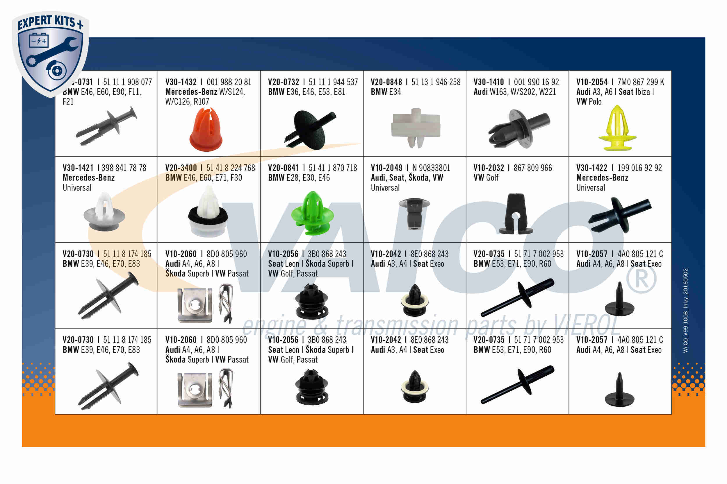 Vaico Assortiment, bevestigingsmiddelen V99-1008