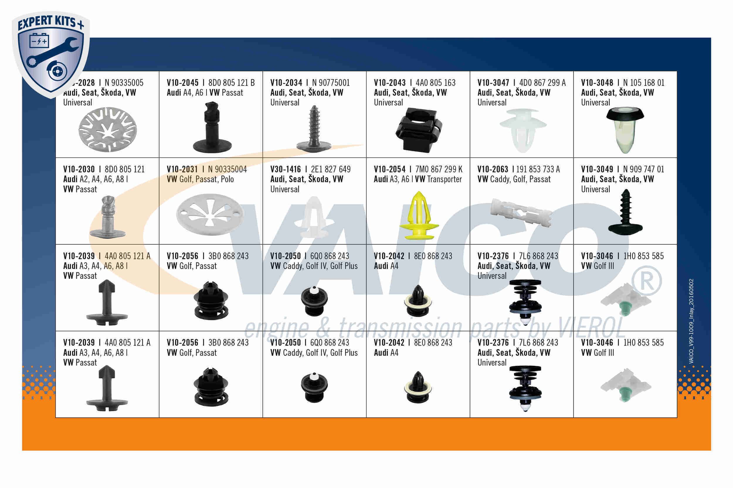 Vaico Assortiment, bevestigingsmiddelen V99-1009