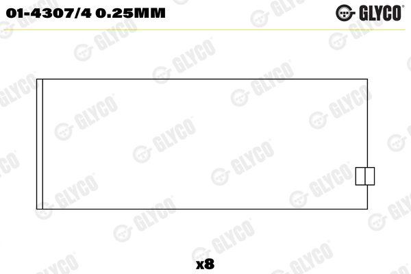 Drijfstanglager Glyco 01-4307/4 0.25mm