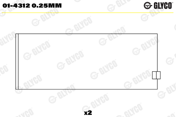 Drijfstanglager Glyco 01-4312 0.25mm
