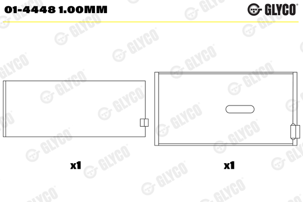 Drijfstanglager Glyco 01-4448 1.00mm