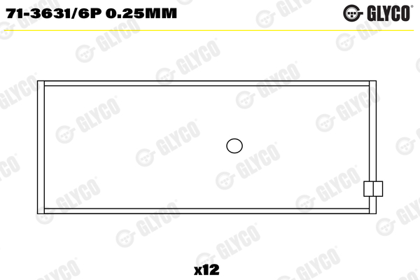 Drijfstanglager Glyco 71-3631/6P 0.25mm