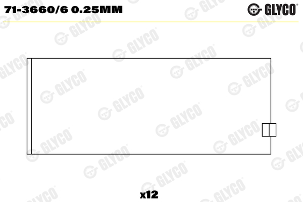 Drijfstanglager Glyco 71-3660/6 0.25mm