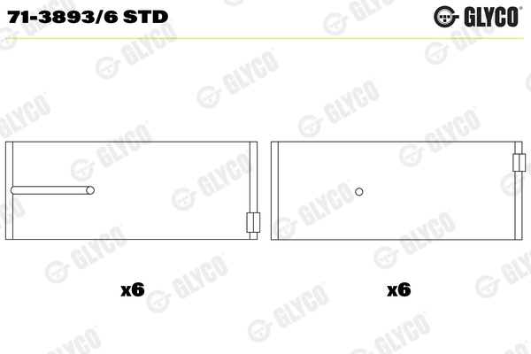 Drijfstanglager Glyco 71-3893/6 STD